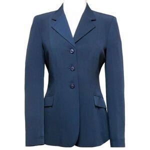 Grand Prix Techlite Show Coat navy blue stretch equestrian 3-button blazer 8 US